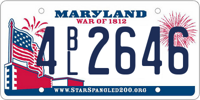 MD license plate 4BL2646