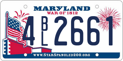 MD license plate 4BL2661