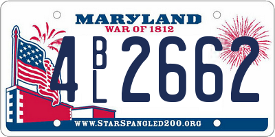 MD license plate 4BL2662