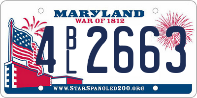 MD license plate 4BL2663