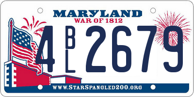 MD license plate 4BL2679