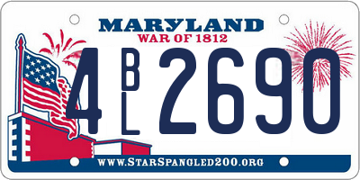 MD license plate 4BL2690