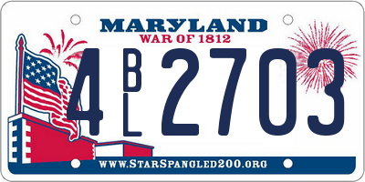 MD license plate 4BL2703