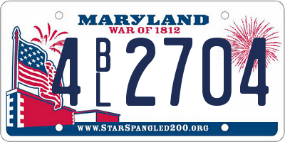 MD license plate 4BL2704