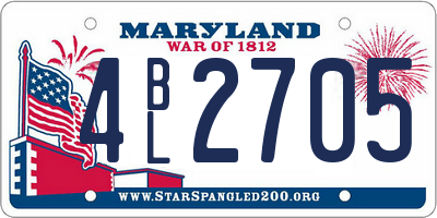 MD license plate 4BL2705