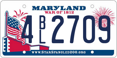 MD license plate 4BL2709