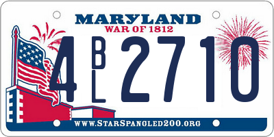 MD license plate 4BL2710