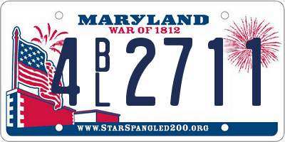 MD license plate 4BL2711