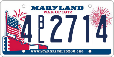 MD license plate 4BL2714