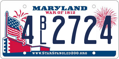 MD license plate 4BL2724