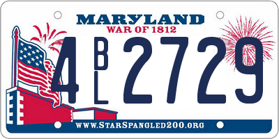 MD license plate 4BL2729
