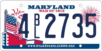 MD license plate 4BL2735