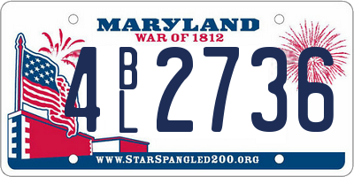 MD license plate 4BL2736
