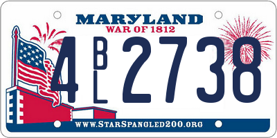 MD license plate 4BL2738