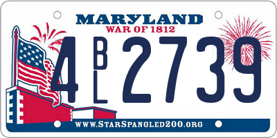 MD license plate 4BL2739
