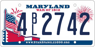 MD license plate 4BL2742