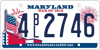 MD license plate 4BL2746