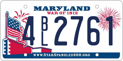 MD license plate 4BL2761