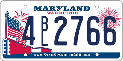 MD license plate 4BL2766
