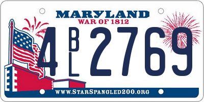MD license plate 4BL2769