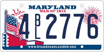 MD license plate 4BL2776