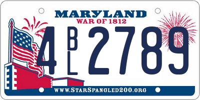 MD license plate 4BL2789