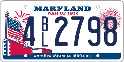 MD license plate 4BL2798