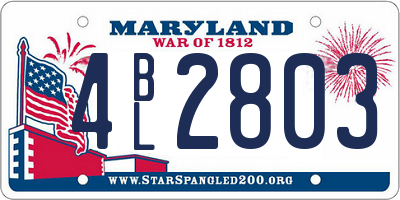 MD license plate 4BL2803