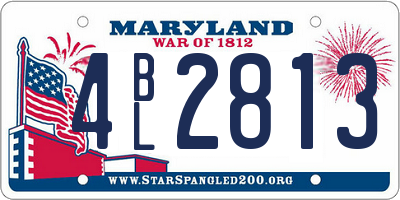 MD license plate 4BL2813