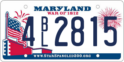MD license plate 4BL2815