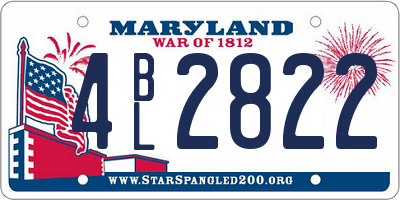 MD license plate 4BL2822
