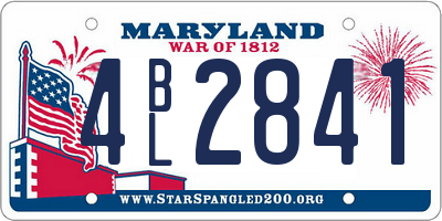 MD license plate 4BL2841