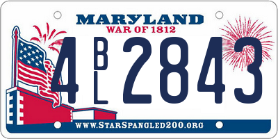 MD license plate 4BL2843