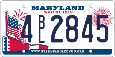 MD license plate 4BL2845