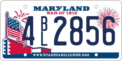 MD license plate 4BL2856