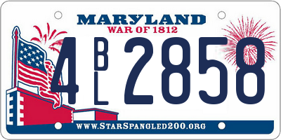 MD license plate 4BL2858
