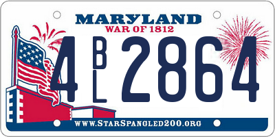 MD license plate 4BL2864