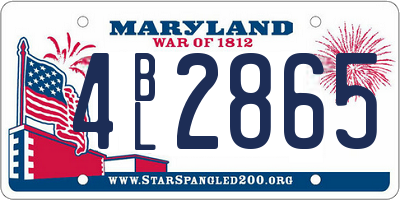 MD license plate 4BL2865