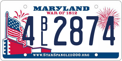 MD license plate 4BL2874