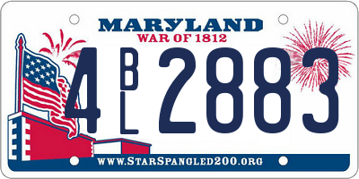 MD license plate 4BL2883
