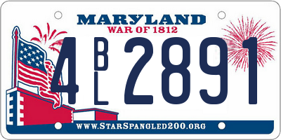 MD license plate 4BL2891