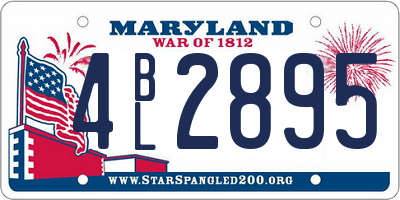 MD license plate 4BL2895
