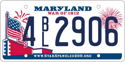 MD license plate 4BL2906