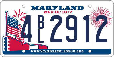 MD license plate 4BL2912