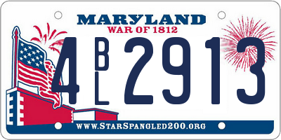 MD license plate 4BL2913