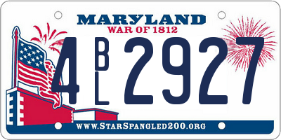 MD license plate 4BL2927