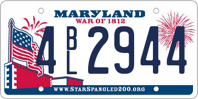 MD license plate 4BL2944
