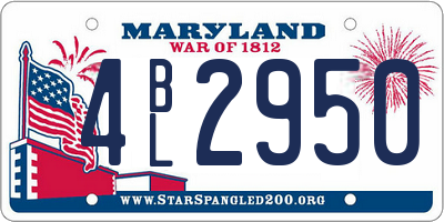 MD license plate 4BL2950