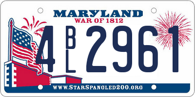MD license plate 4BL2961