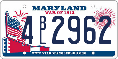 MD license plate 4BL2962